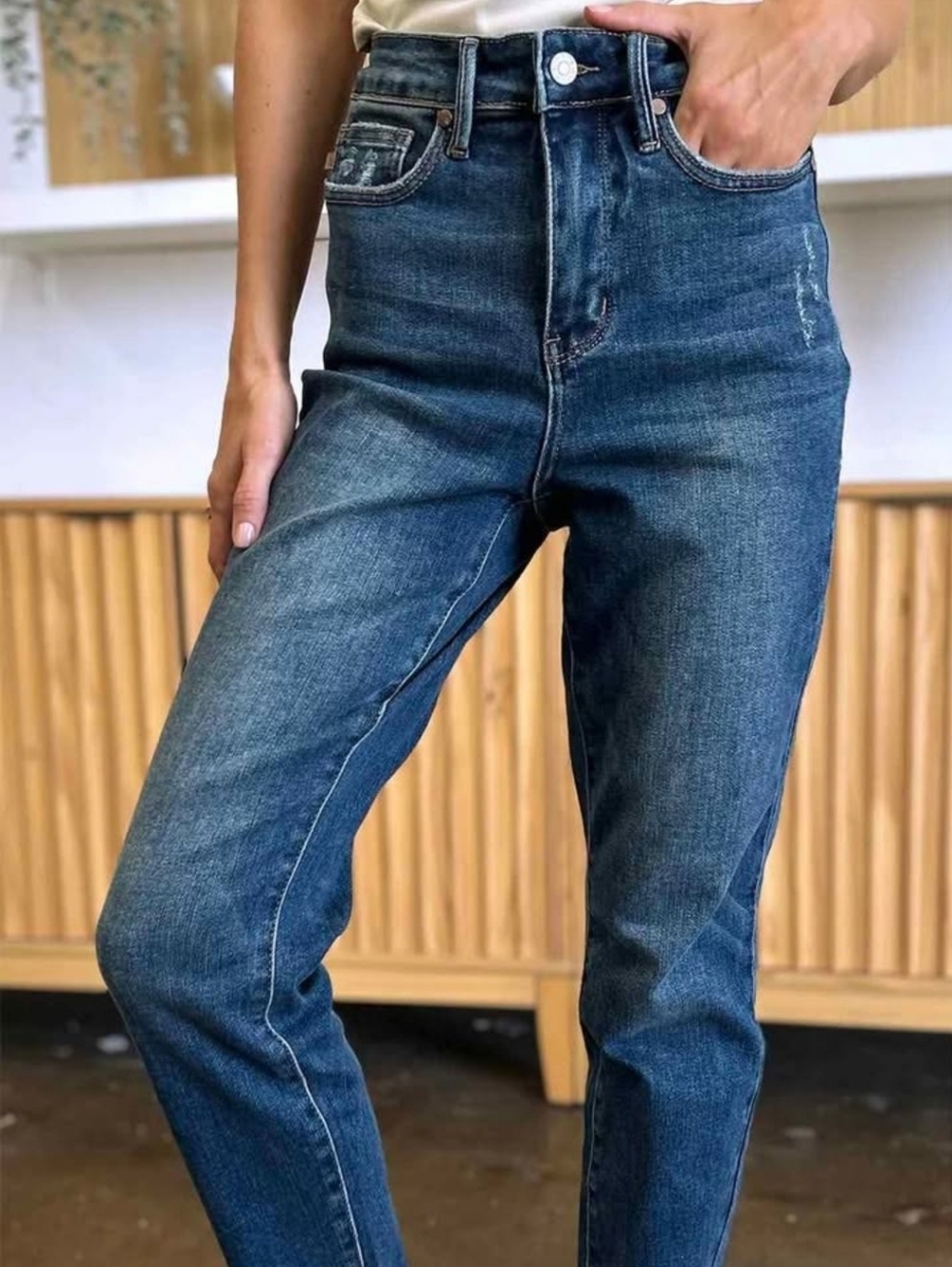 Judy Blue Full Size Tummy Control High Waist Slim Jeans. Size: 9/29 Style 88776 - Picture 3 of 7